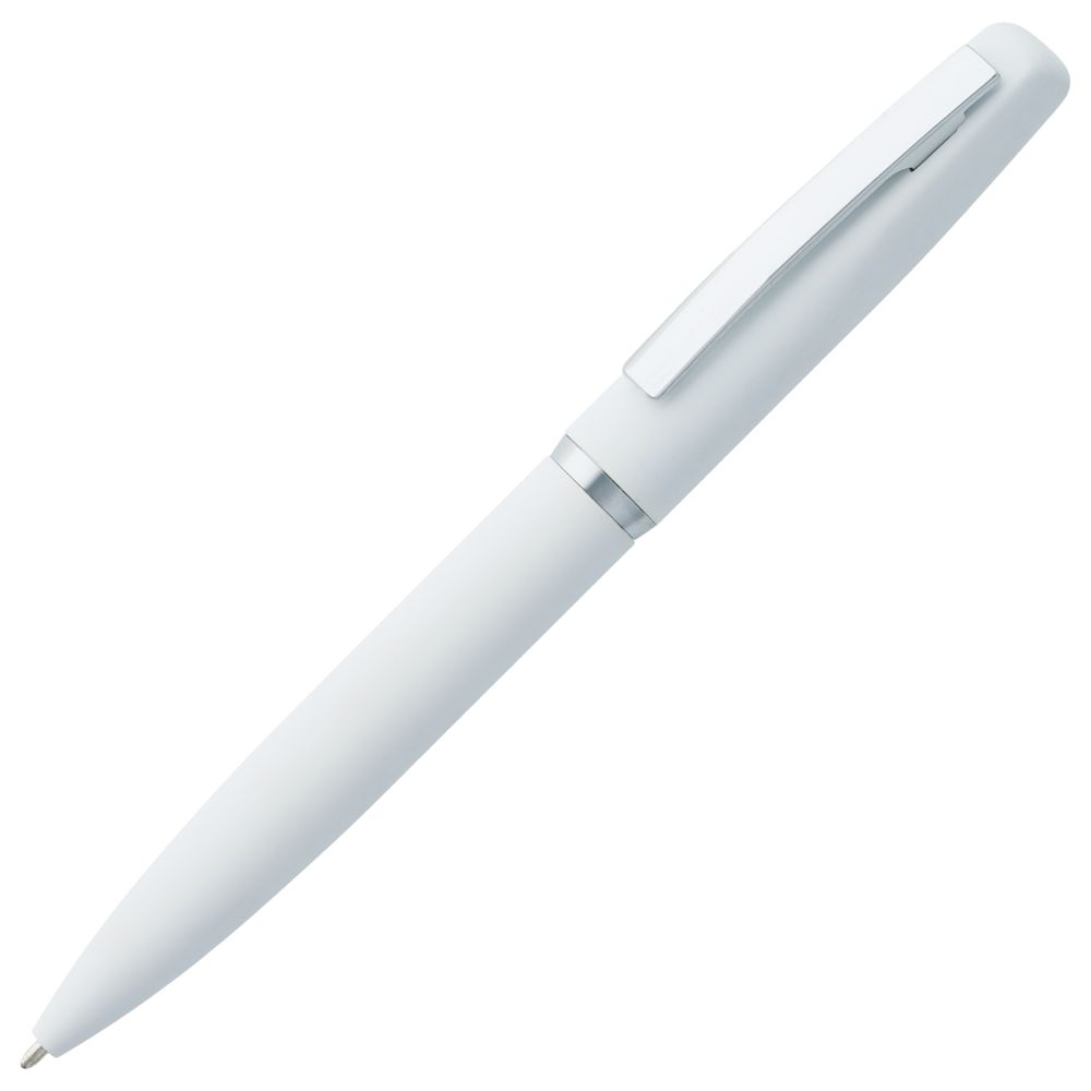 Ручка металлическая шариковая Bolt Soft Touch, белая