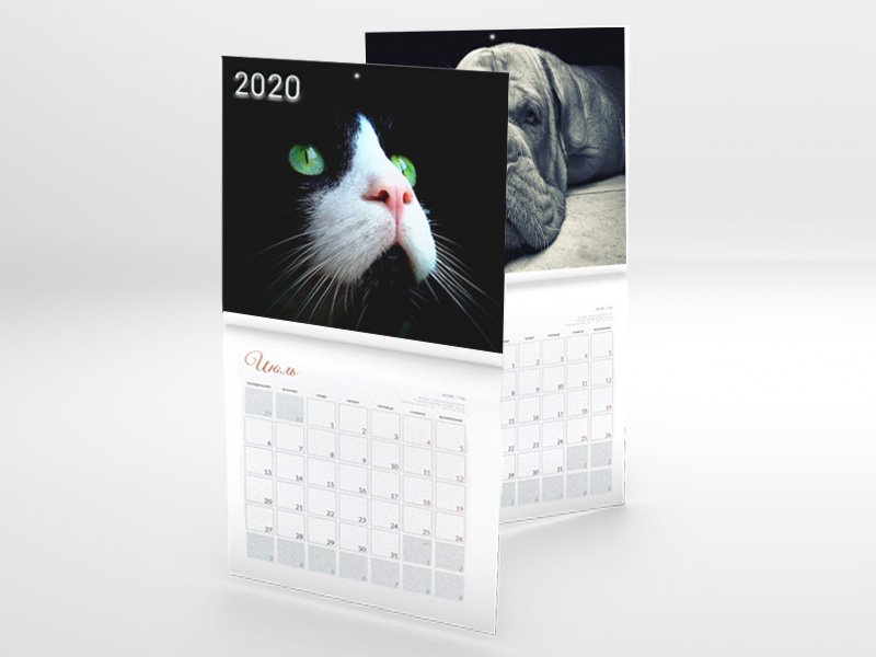 модели календарей, на которых одновременно видны текущий, будущий и прошедший месяцы.