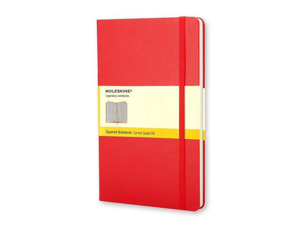 Записная книжка Moleskine Classic (в клетку) в твердой обложке, Large (13х21см), красный, 13х21х1,5