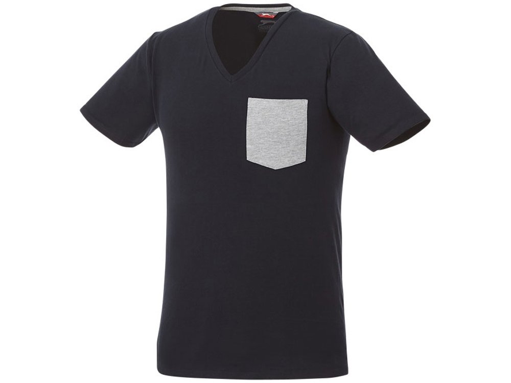 Мужская футболка Gully с коротким рукавом и кармашком, темно-синий/серый, L