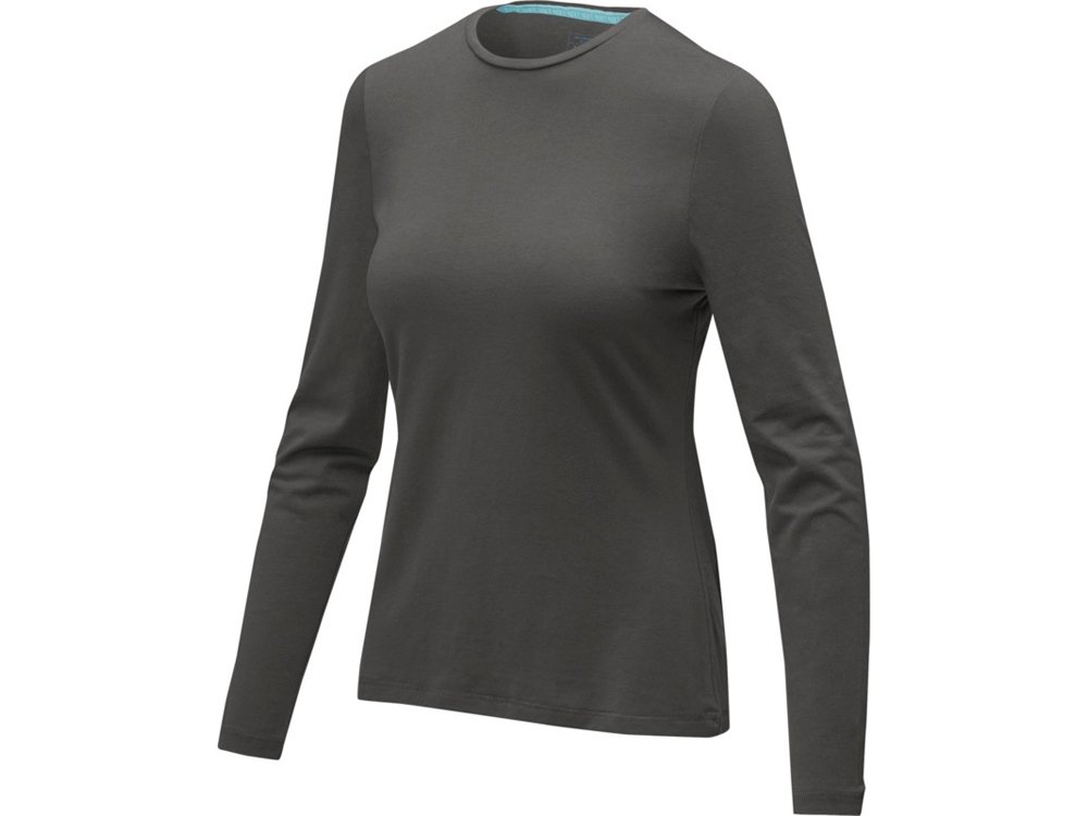 Ponoka женская футболка из органического хлопка, длинный рукав, storm grey, L