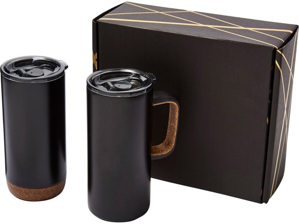 Подарочный набор Valhalla из медной вакуумной кружки и термокружки, черный, 21,5x25,7x9,5