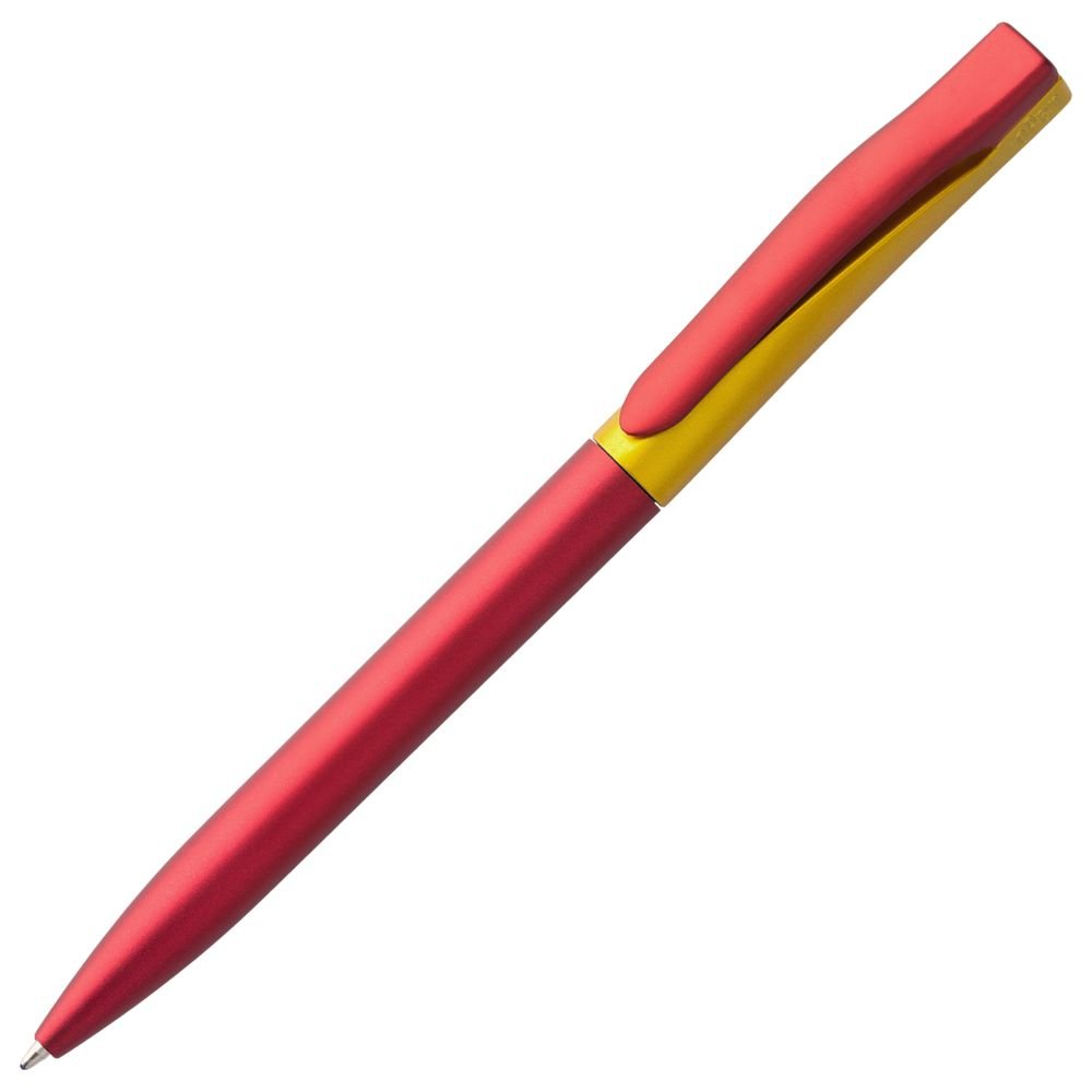 Ручка пластиковая шариковая Pin Fashion, красно-желтый металлик