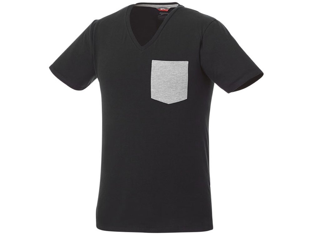 Мужская футболка Gully с коротким рукавом и кармашком, черный/серый, L