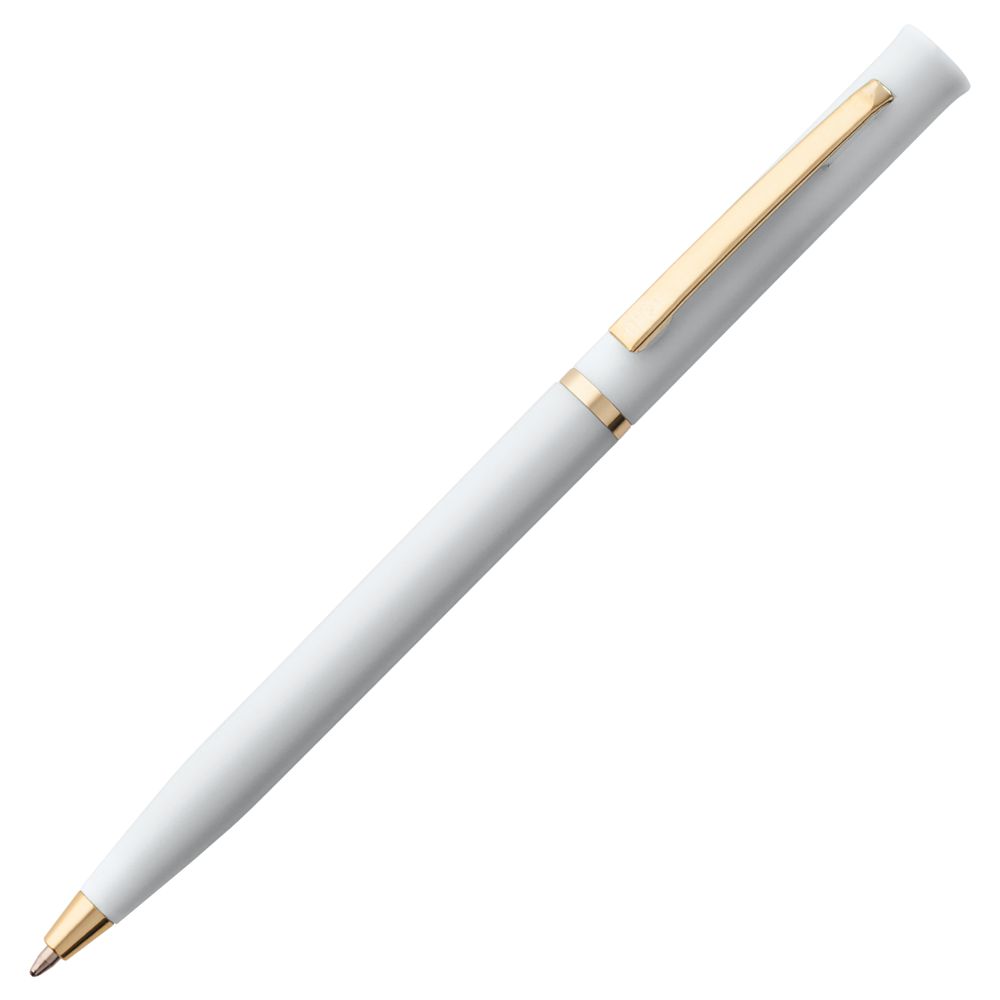 Ручка пластиковая шариковая Euro Gold, белая