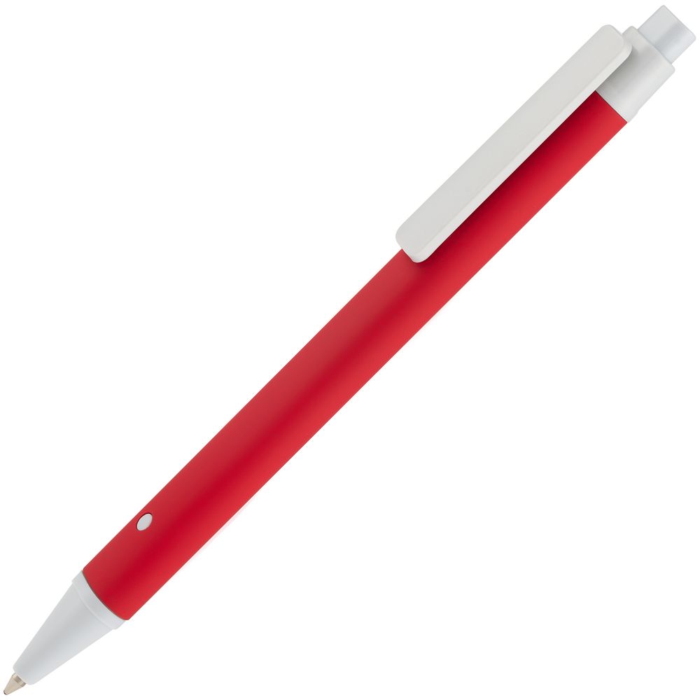 Ручка металлическая шариковая Button Up, красная с белым