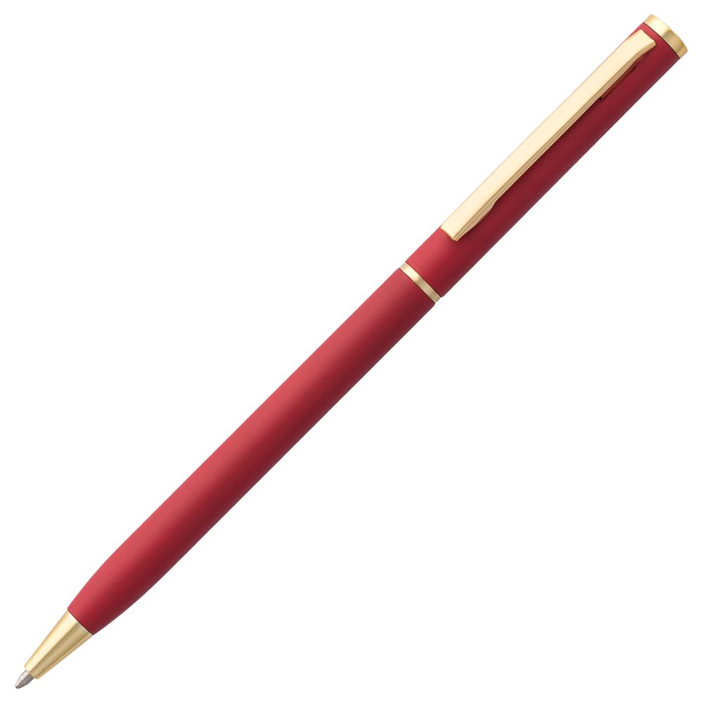 Ручка металлическая шариковая Hotel Gold, ver.2, матовая красная