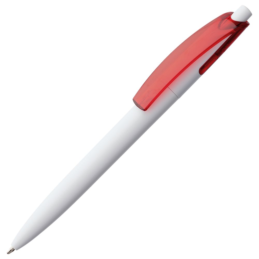 Ручка пластиковая шариковая Bento, белая с красным