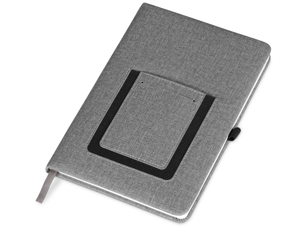 Блокнот Pocket 140*205 мм с карманом для телефона, серый, 14,5х21,5