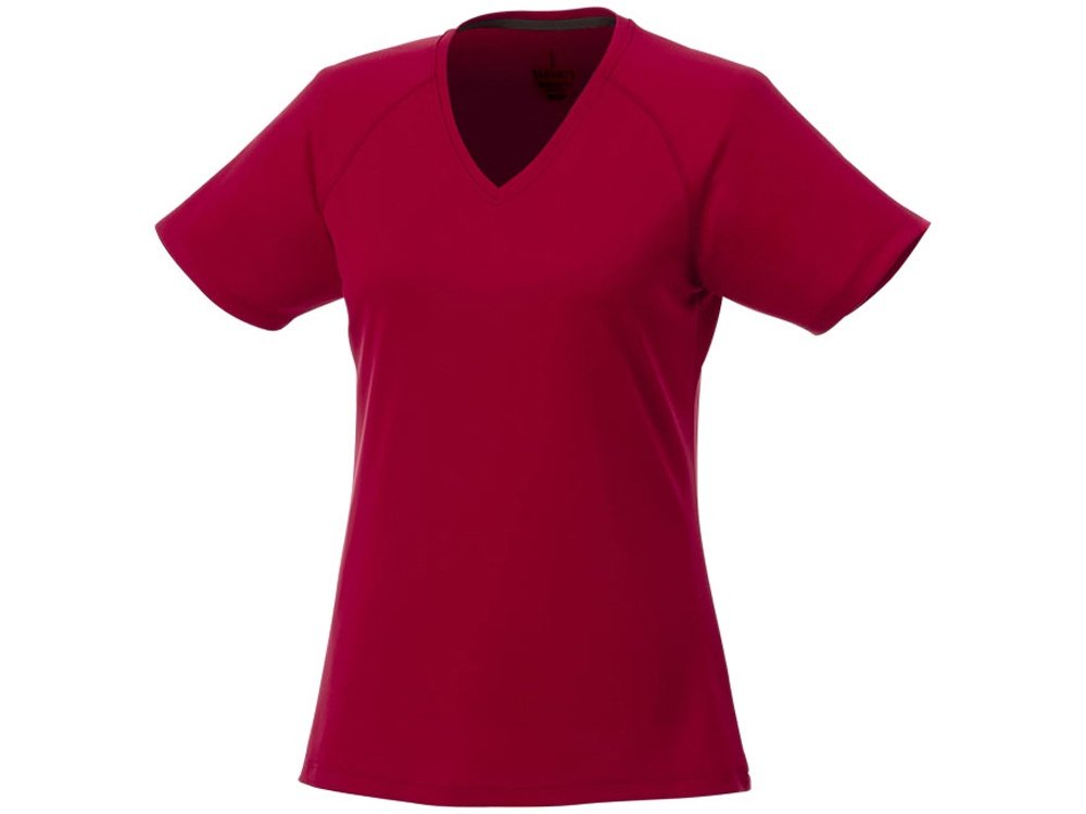 Модная женская футболка Amery  с коротким рукавом и V-образным вырезом, красный, M