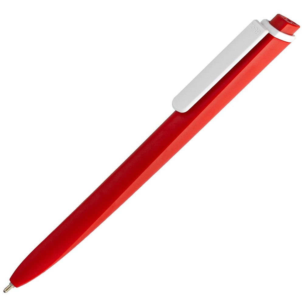 Ручка пластиковая шариковая Pigra P02 Mat, красная с белым