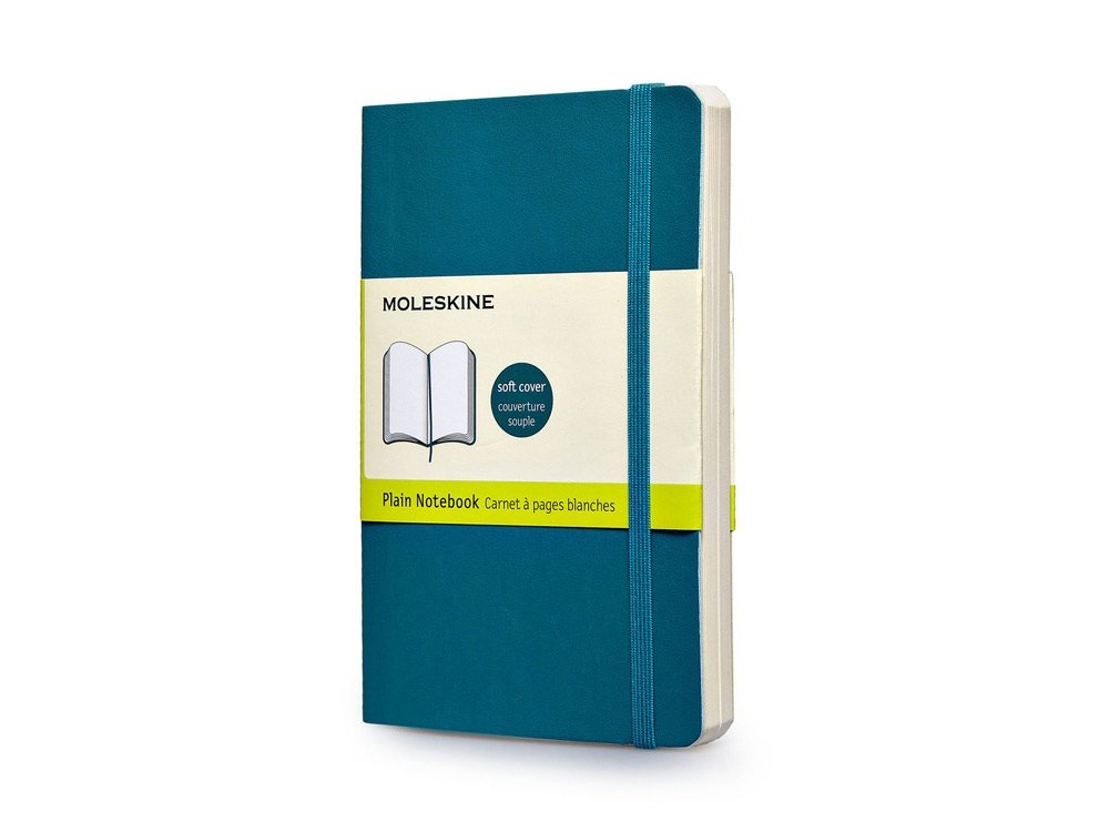 Записная книжка Moleskine Classic Soft (нелинованный), Pocket (9х14 см), бирюзовый, 9х14х1,2
