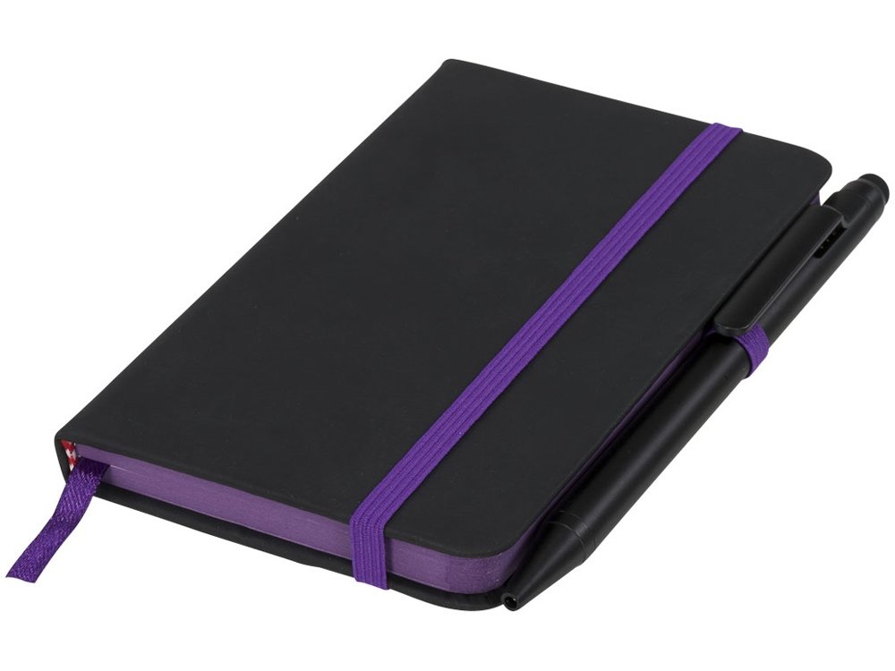Маленький блокнот Noir Edge, черный/пурпурный, 1,5x9,2x14,1