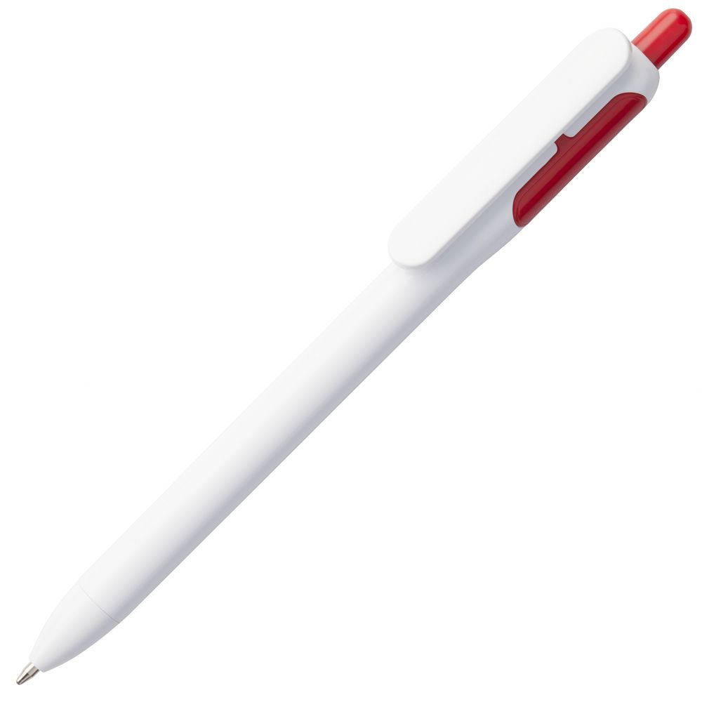 Ручка пластиковая шариковая Bolide, белая с красным