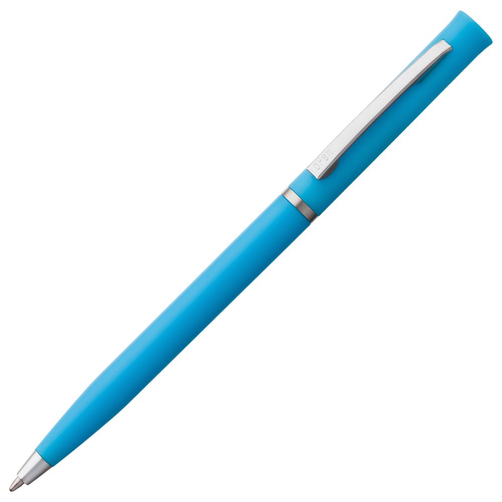 Ручка пластиковая шариковая Euro Chrome, голубая