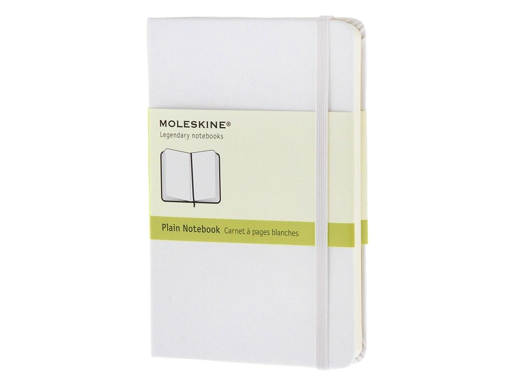Записная книжка Moleskine Classic (нелинованный) в твердой обложке, Pocket (9x14см), белый, 9х14х1,5