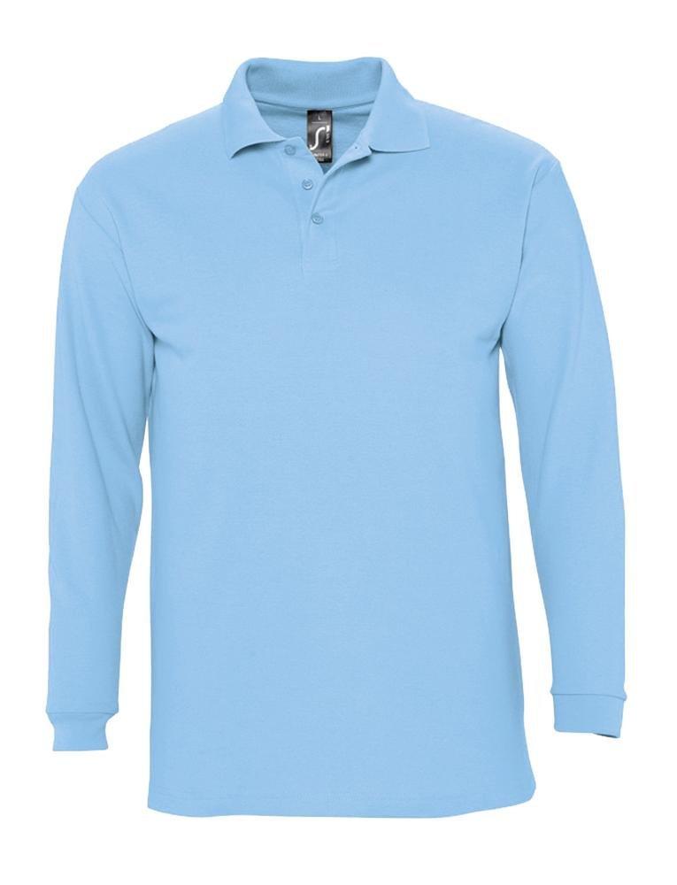 Рубашка поло мужская с длинным рукавом WINTER II 210 голубая