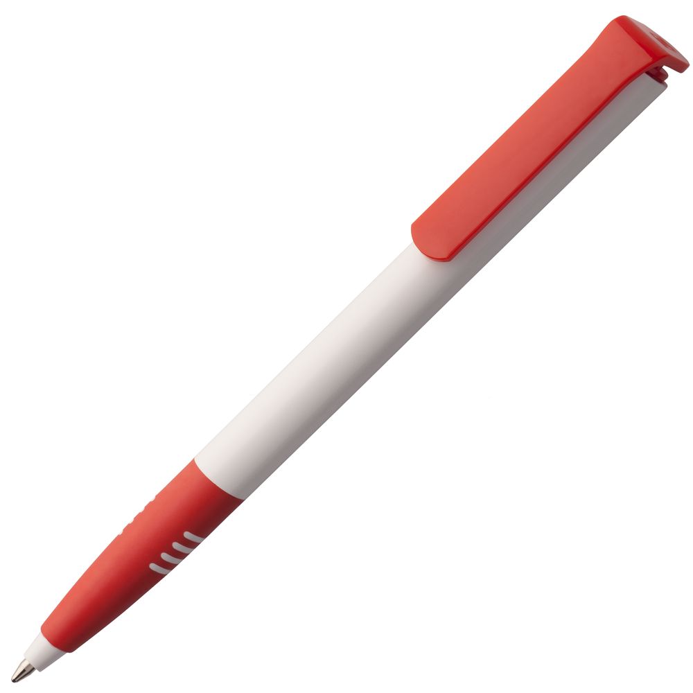 Ручка пластиковая шариковая Senator Super Soft, белая с красным