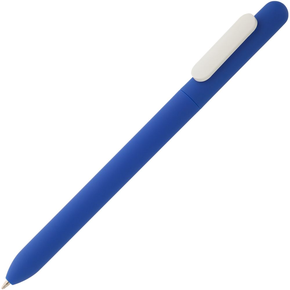 Ручка пластиковая шариковая Slider Soft Touch, синяя с белым