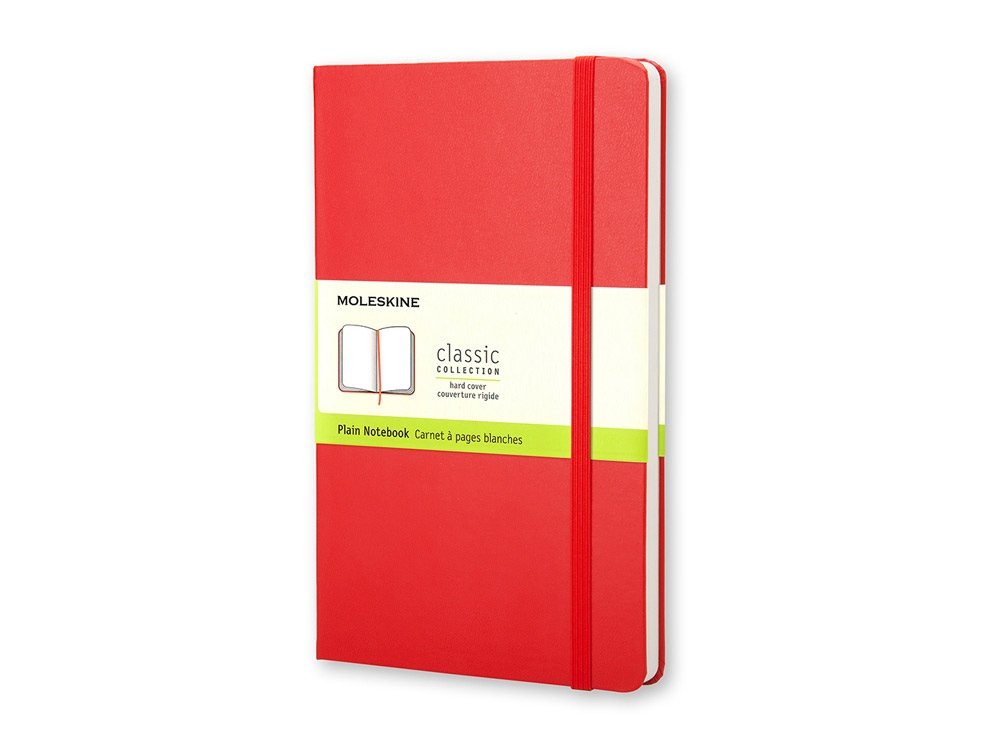 Записная книжка Moleskine Classic (нелинованный) в твердой обложке, Large (13х21см), красный, 13х21х1,5