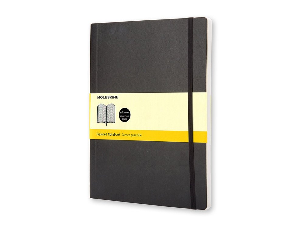 Записная книжка Moleskine Classic Soft (в клетку), ХLarge (19х25 см), черный, 19х25х1,2