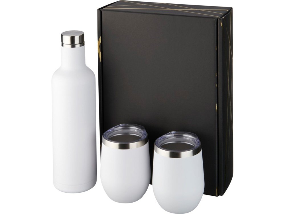 Подарочный набор из медных предметов с вакуумной изоляцией Pinto и Corzo, белый, 22,5x33,5x9,5