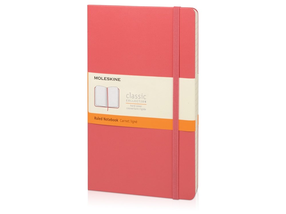 Записная книжка Moleskine Classic (в линейку) в твердой обложке, Large (13х21см), розовый, 13х21х1,5