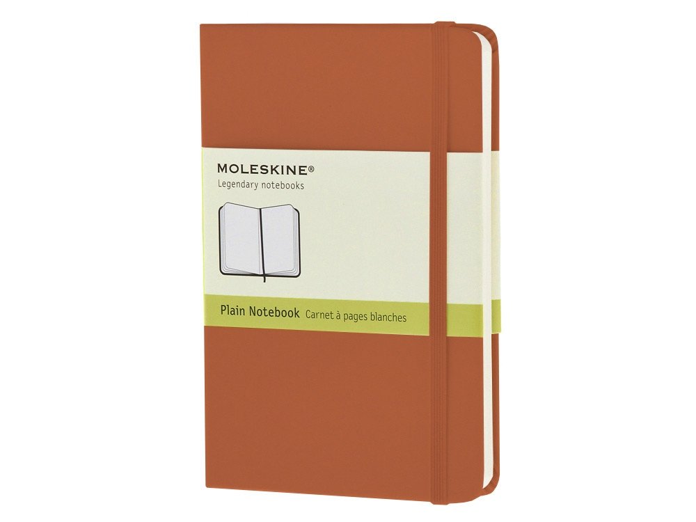 Записная книжка Moleskine Classic (нелинованный) в твердой обложке, Pocket (9x14см),оранжевый коралл, 9х14х1,5