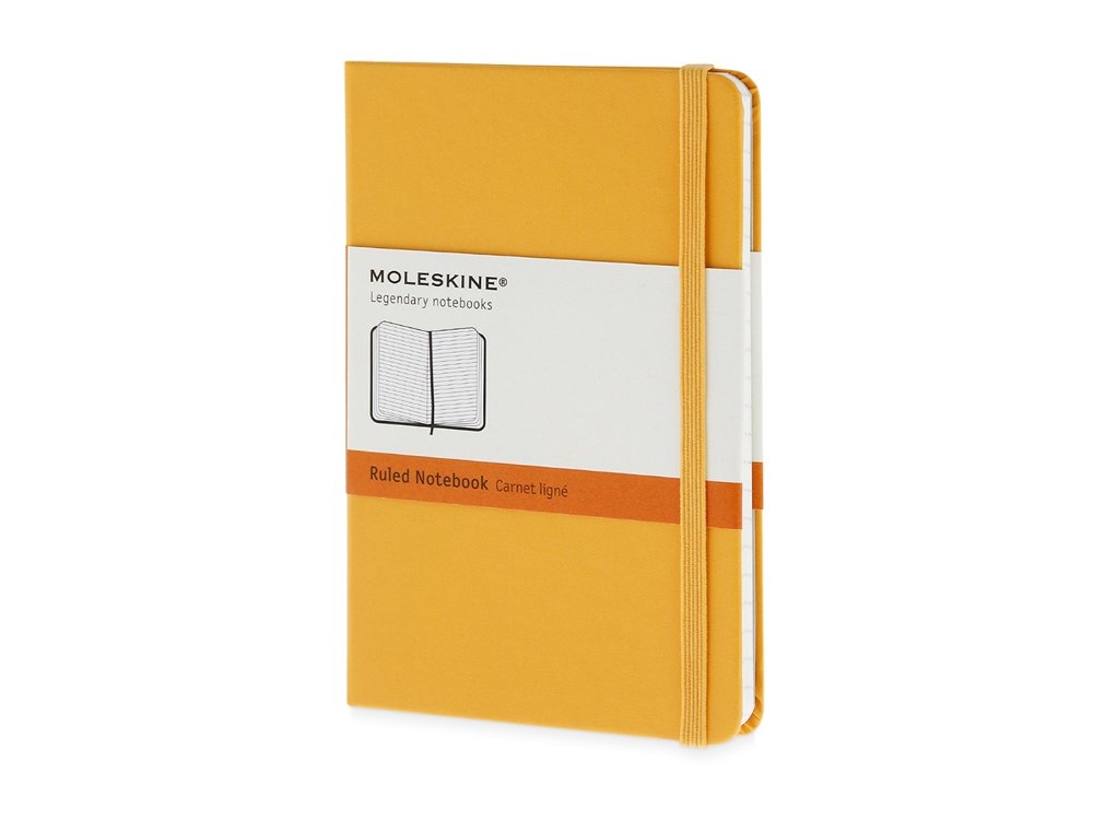 Записная книжка Moleskine Classic (в линейку) в твердой обложке, Pocket (9x14см), оранжевый, 9х14х1,5
