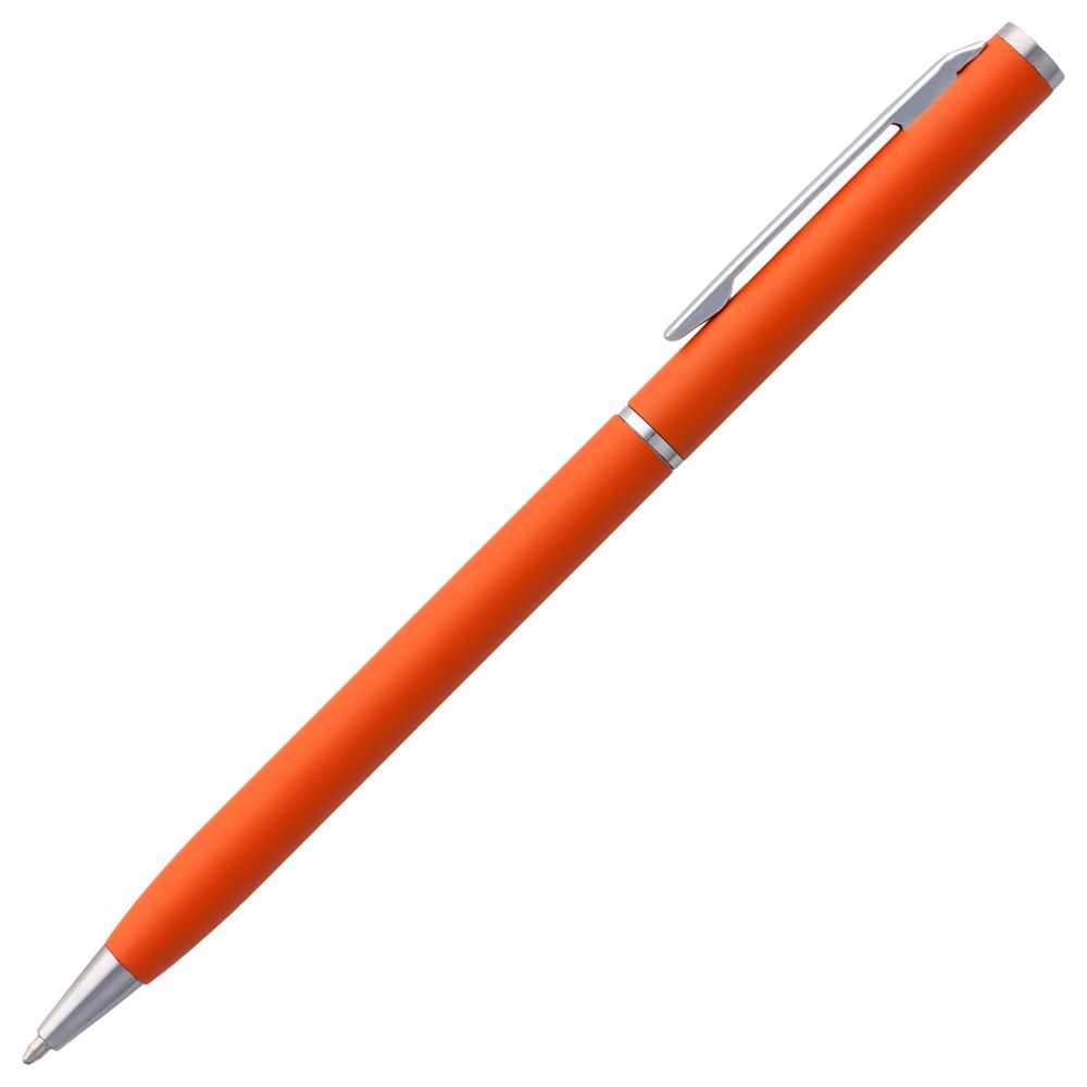 Ручка металлическая шариковая Hotel Chrome, ver.2, матовая оранжевая