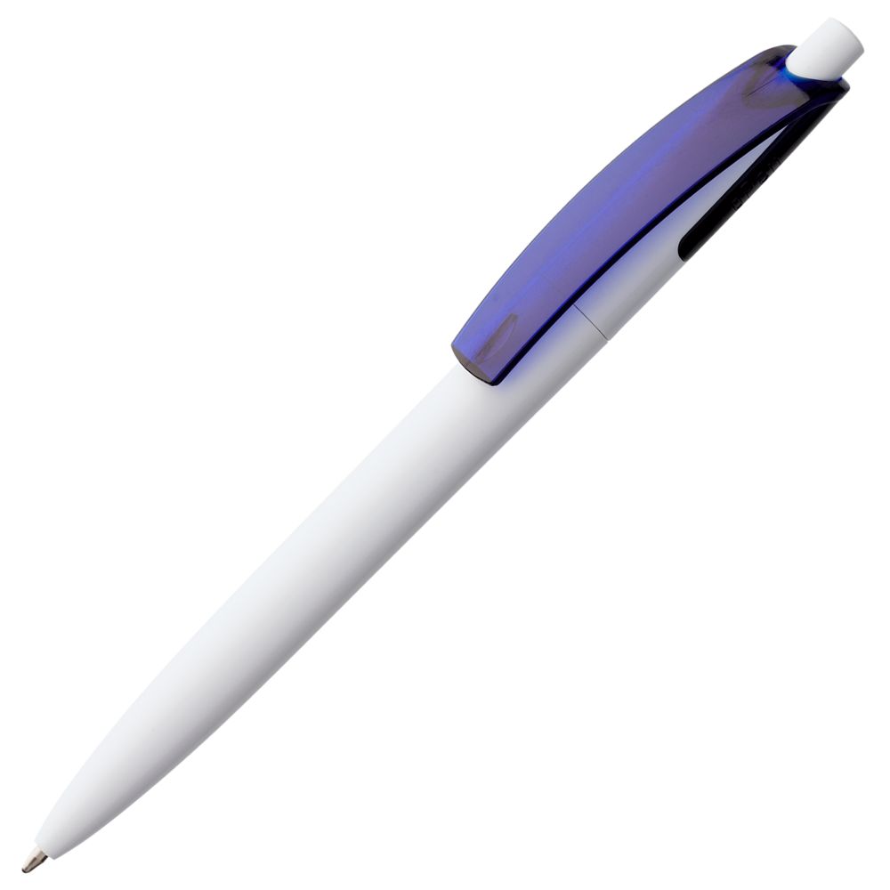 Ручка пластиковая шариковая Bento, белая с синим