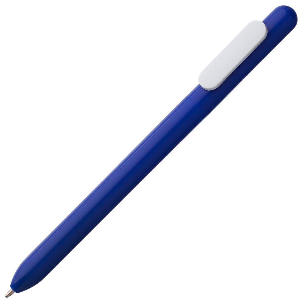 Ручка пластиковая шариковая Slider, синяя с белым