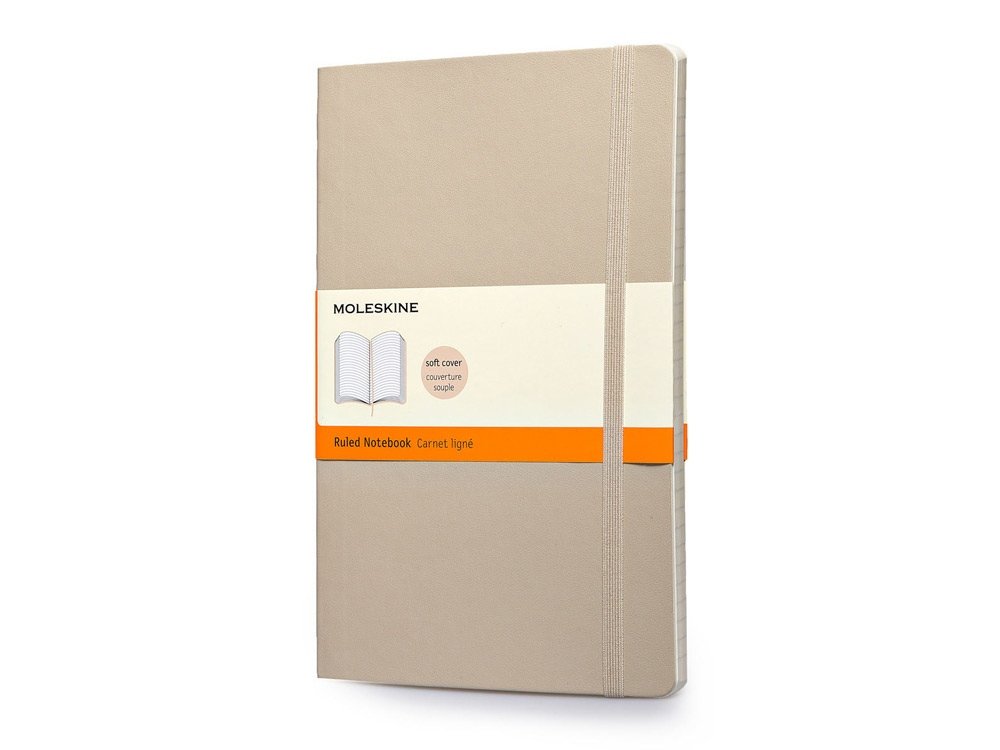 Записная книжка Moleskine Classic Soft (в линейку), Large (13х21см), бежевый, 13,1х21х1