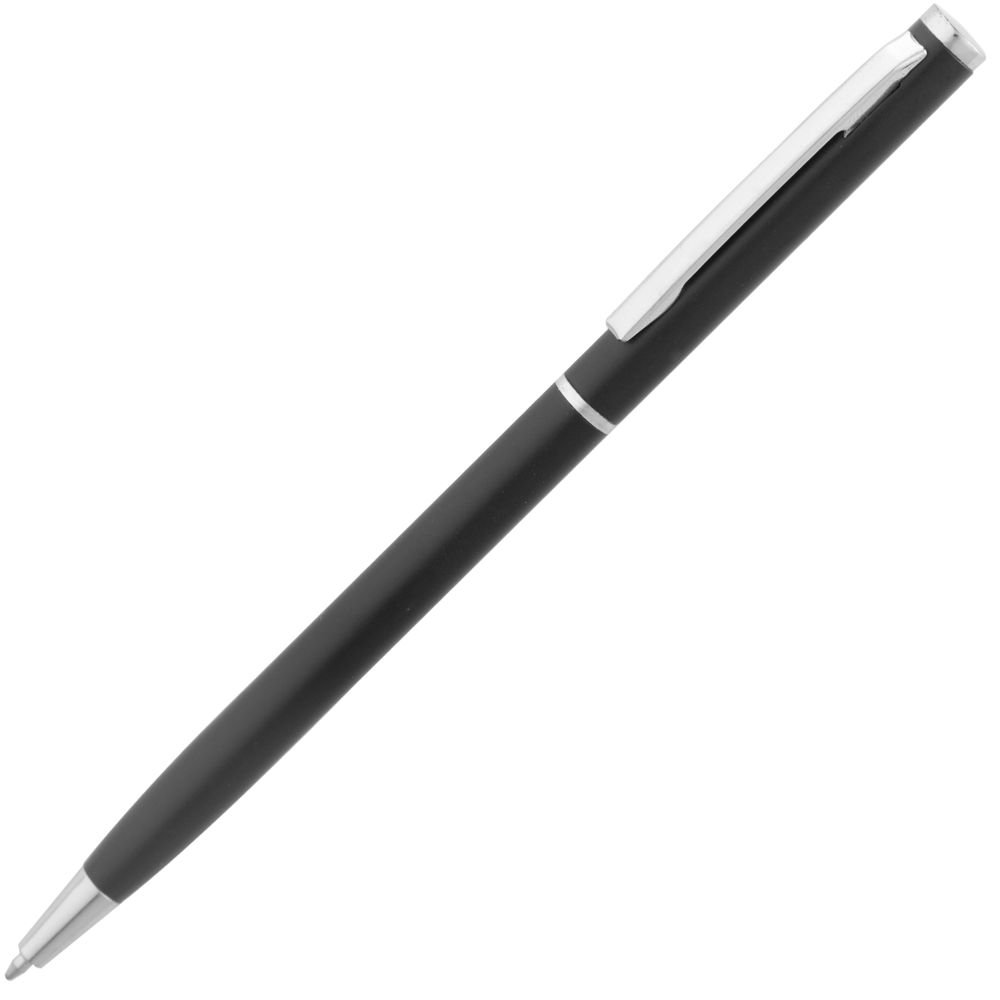Ручка металлическая шариковая Hotel Chrome, ver.2, матовая черная