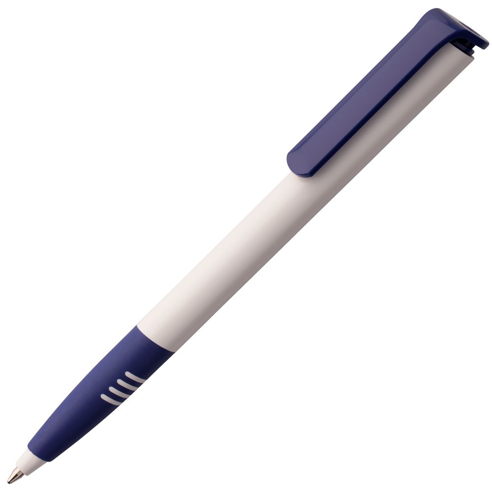 Ручка пластиковая шариковая Senator Super Soft, белая с синим
