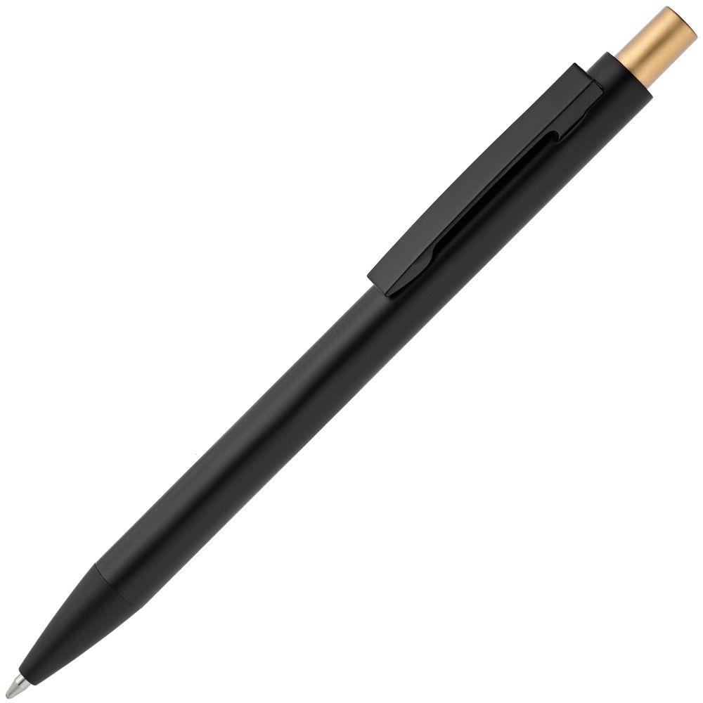 Ручка металлическая шариковая Chromatic, черная с золотистым