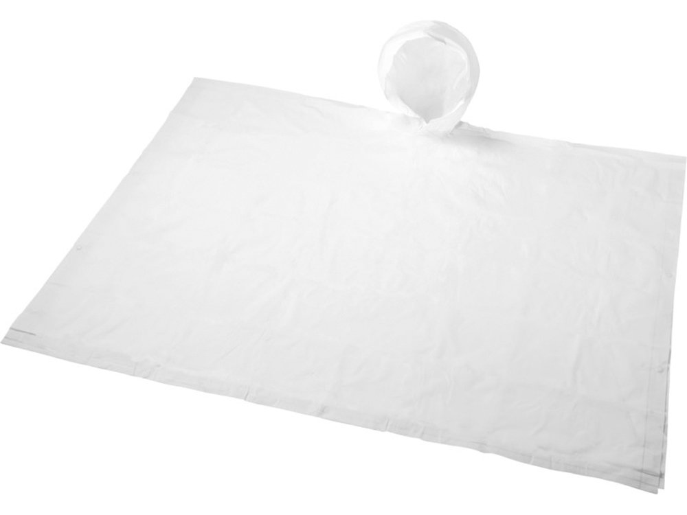 Складывающийся полиэтиленовый дождевик Paulus в сумке, белый, 100х130
