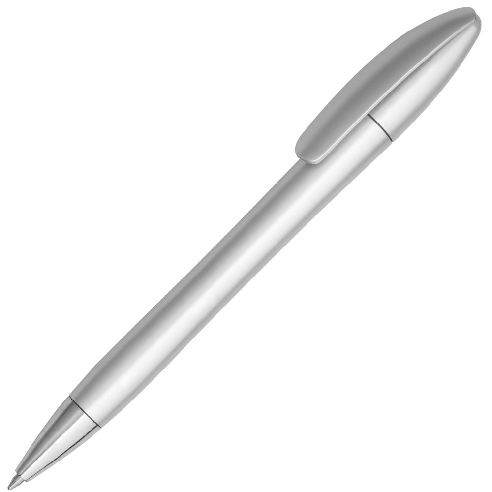 Ручка пластиковая шариковая Moon Metallic, серебристая