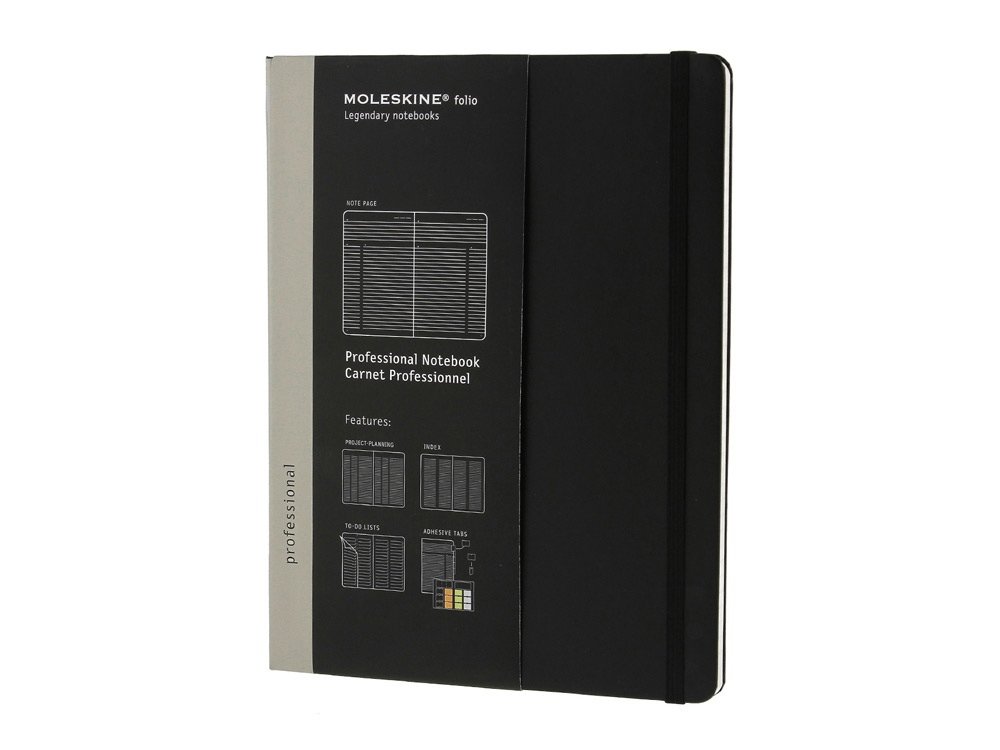Записная книжка Moleskine Professional, XLarge (19х25см), черный, 19х25х1,2