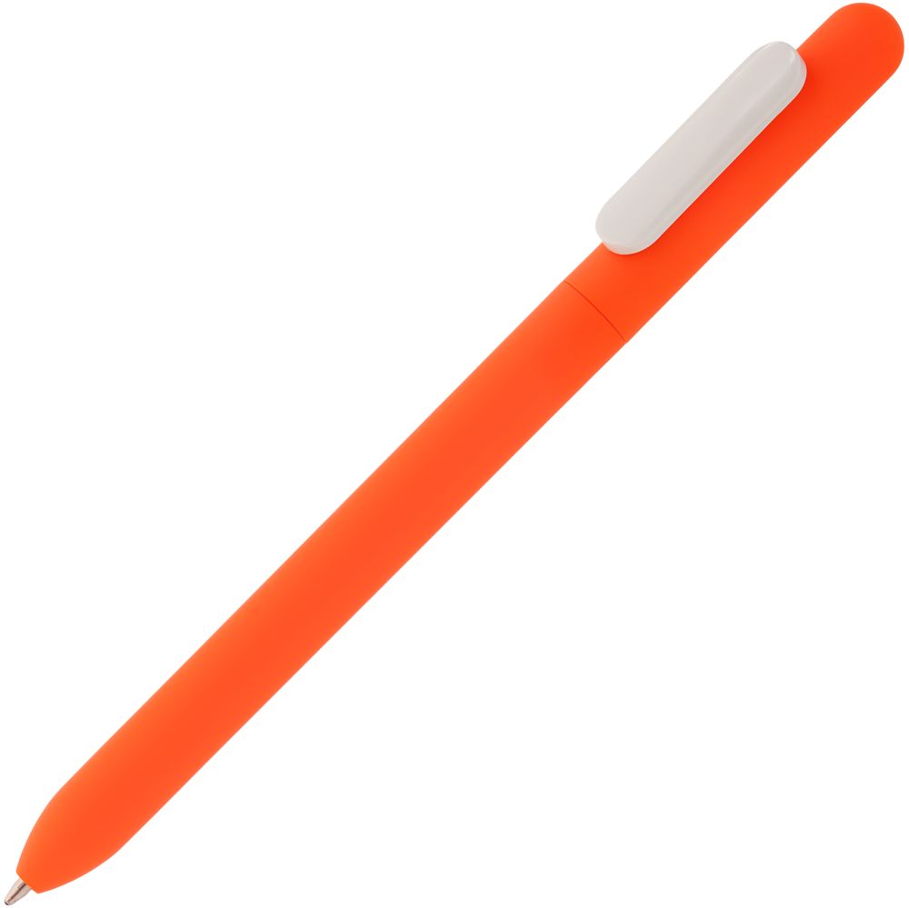 Ручка пластиковая шариковая Slider Soft Touch, неоново-оранжевая с белым