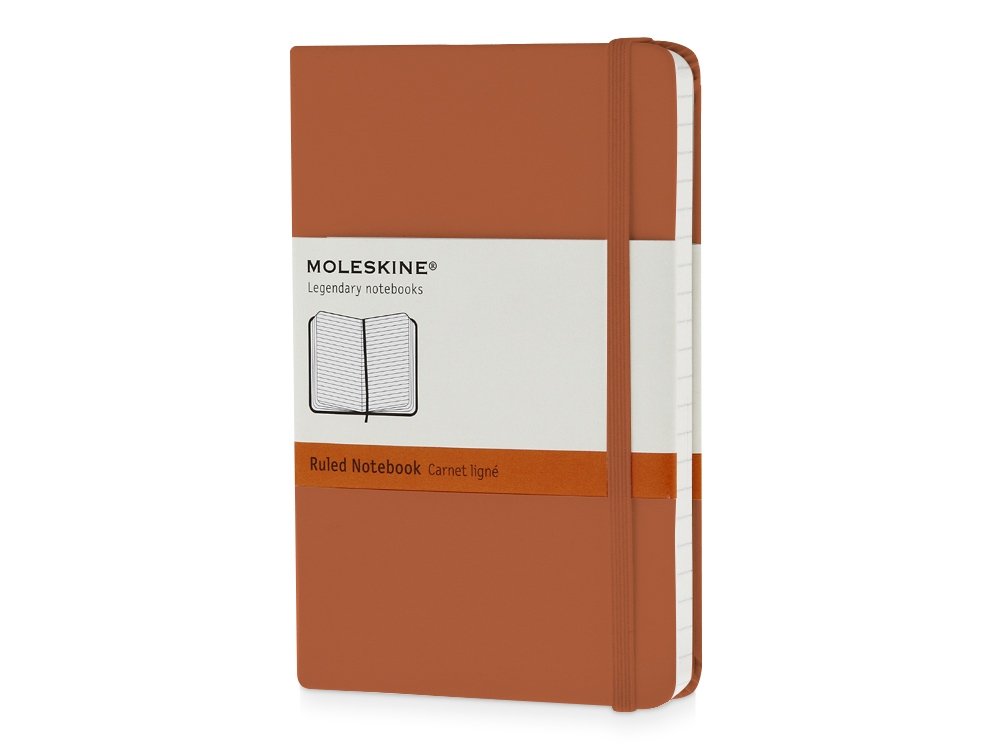 Записная книжка Moleskine Classic (в линейку) в твердой обложке, Pocket (9x14см), оранжевый коралл, 9х14х1,5