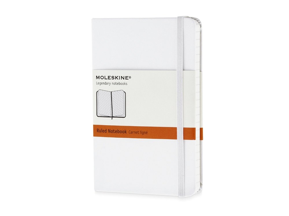 Записная книжка Moleskine Classic (в линейку) в твердой обложке, Pocket (9x14см), белый, 9х14х1,5