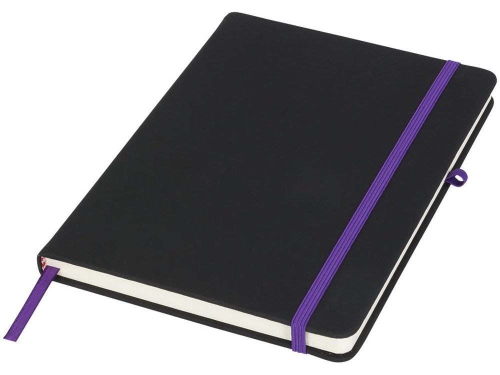 Блокнот Noir среднего размера, черный/пурпурный, 1,7x14,3x21
