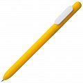 Ручка пластиковая шариковая Slider, желтая с белым