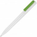 Ручка пластиковая шариковая Split White Neon, белая с зеленым
