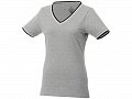 Женская футболка Elbert с коротким рукавом, серый меланж/темно-синий/белый, S