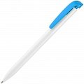 Ручка пластиковая шариковая Favorite, белая с голубым