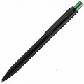 Ручка металлическая шариковая Chromatic, черная с зеленым