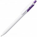 Ручка пластиковая шариковая Bolide, белая с фиолетовым