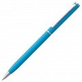 Ручка металлическая шариковая Hotel Chrome, ver.2, матовая голубая